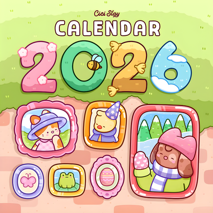 Cute 2026 Calendar – Free Printable Cozy Calendar | Adorable Illustrated Monthly Planner (PDF Download)