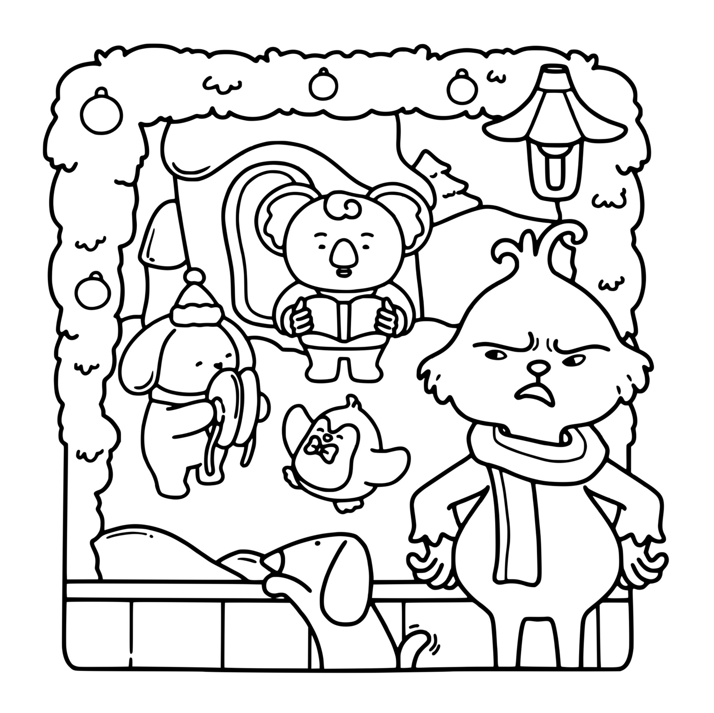 Grumpy Christmas – Funny Xmas Tales Coloring Book | Holiday PDF Download