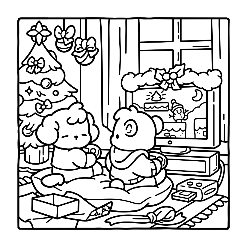 Merry Christmas Coloring Book | Cozy Holiday Pages for Kids & Adults