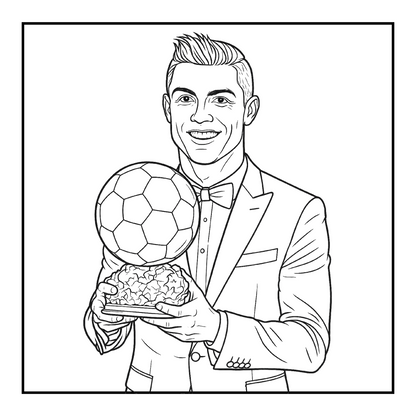 Cristiano Ronaldo Coloring Book | Soccer Legend Printable Pages for Fans