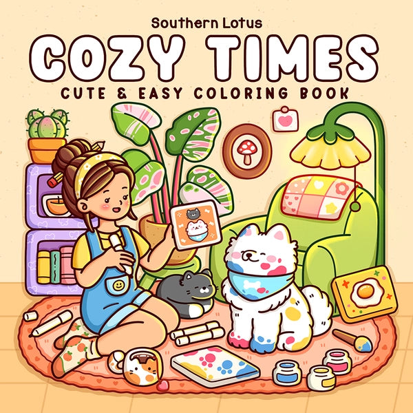 Cozy Times Coloring Book | Cute & Easy Relaxing Pages for Kids